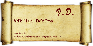 Vályi Dóra névjegykártya